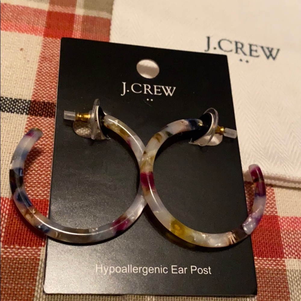 J. Crew multicolored earrings hoops NWT